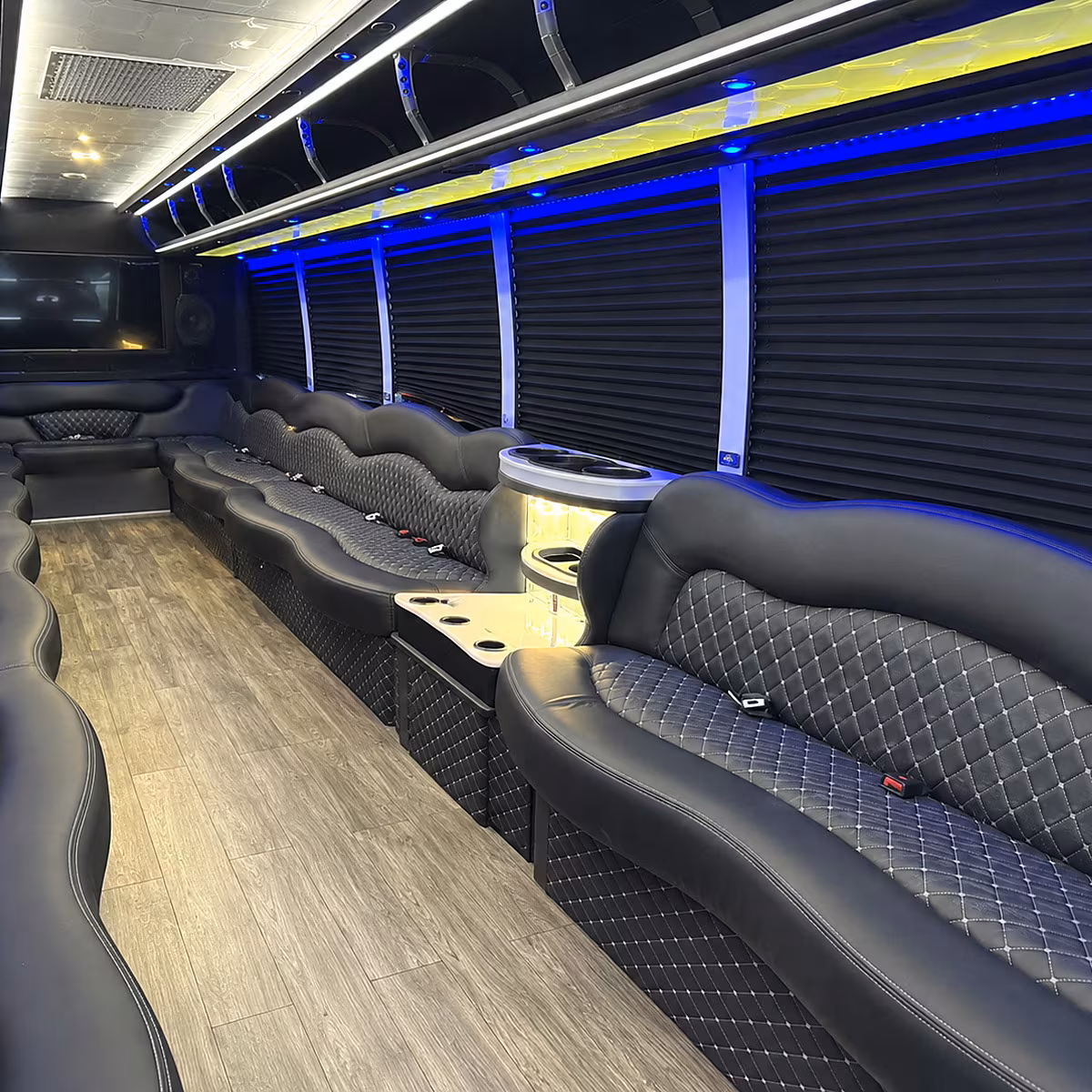 midwest city party bus rental interior